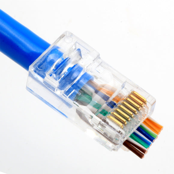 RJ45 Connectors CAT5 8P8C Ethernet Network Plug High Performance 2 Prong 100PCS
