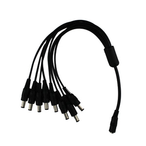 Power Splitter Cable 1 Female to 8 Male Power Supply Wire Cord Adapter for CCTV Security Cameras and LED Strip Lights