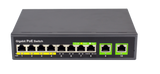 8+2 GIGABIT ports W/ 8 POE , 2 Gigabit RJ45 uplink 125W IEEE802.3af IEEE802.3at