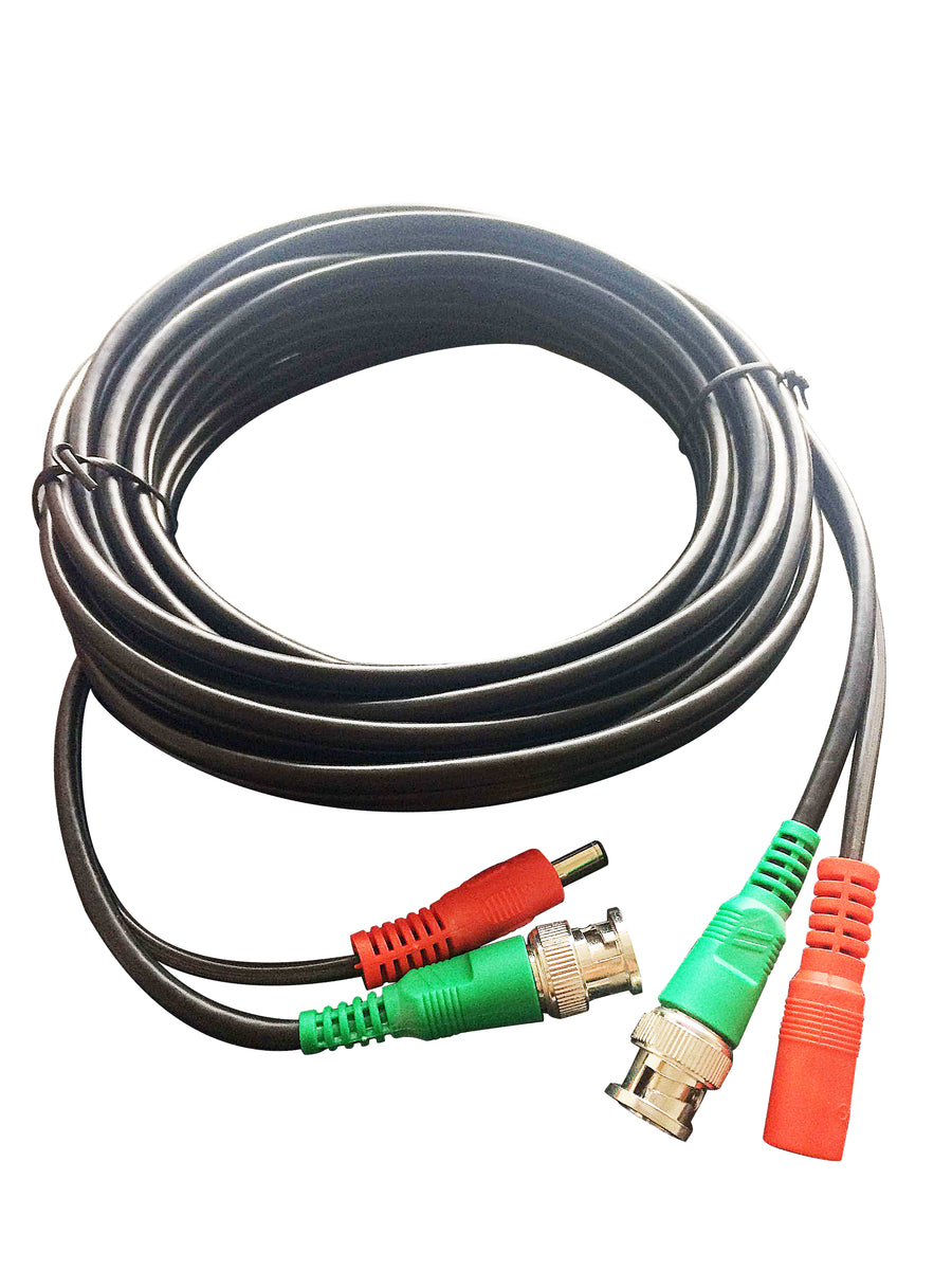 HD 4K Premade CCTV Cable RG59 For Security Camera BNC Power Video Blac